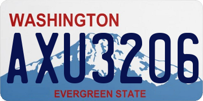 WA license plate AXU3206