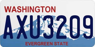 WA license plate AXU3209