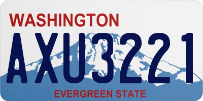 WA license plate AXU3221