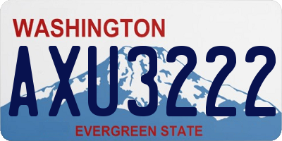 WA license plate AXU3222