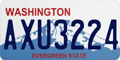 WA license plate AXU3224