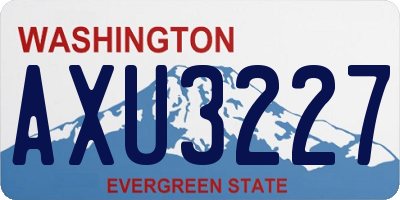 WA license plate AXU3227