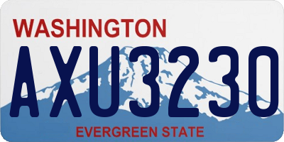 WA license plate AXU3230