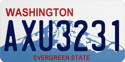 WA license plate AXU3231