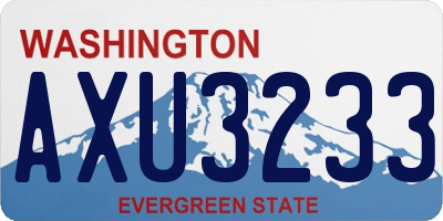WA license plate AXU3233