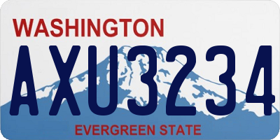 WA license plate AXU3234