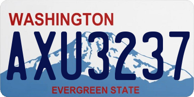 WA license plate AXU3237