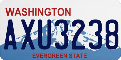 WA license plate AXU3238