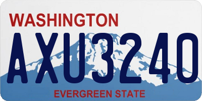 WA license plate AXU3240