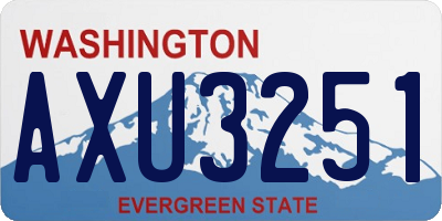 WA license plate AXU3251
