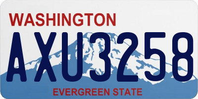 WA license plate AXU3258