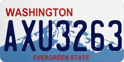 WA license plate AXU3263
