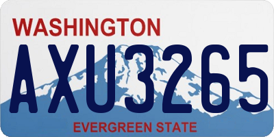 WA license plate AXU3265