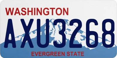 WA license plate AXU3268