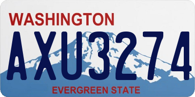 WA license plate AXU3274