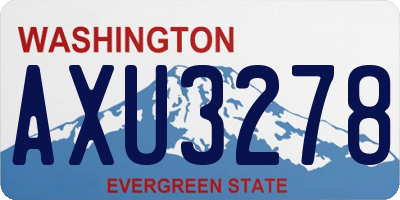 WA license plate AXU3278