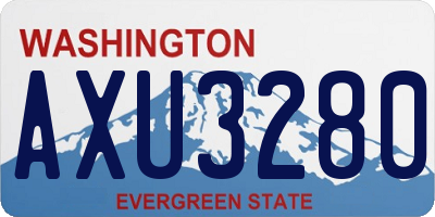 WA license plate AXU3280