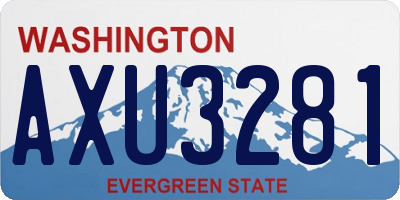 WA license plate AXU3281