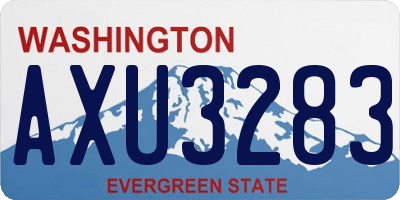 WA license plate AXU3283