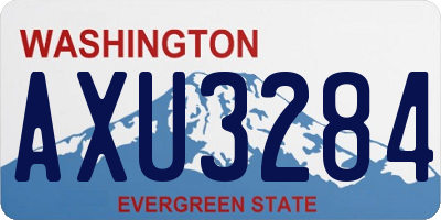 WA license plate AXU3284
