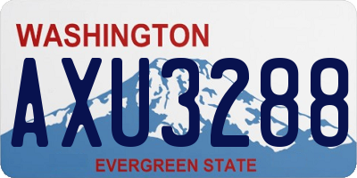 WA license plate AXU3288