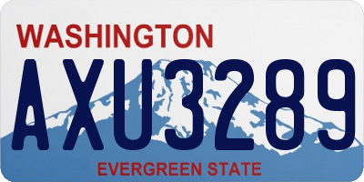WA license plate AXU3289