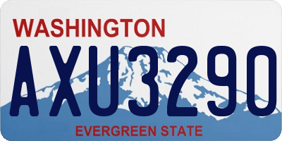 WA license plate AXU3290