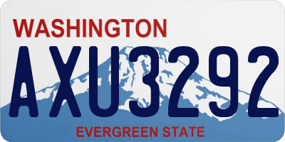 WA license plate AXU3292