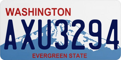 WA license plate AXU3294