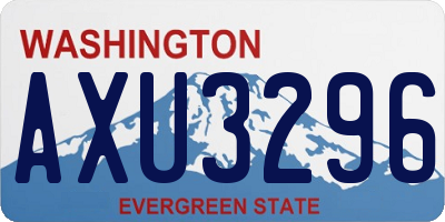 WA license plate AXU3296