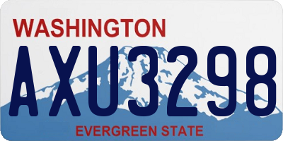 WA license plate AXU3298