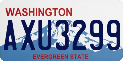 WA license plate AXU3299