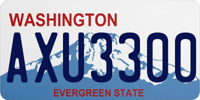WA license plate AXU3300