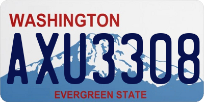 WA license plate AXU3308