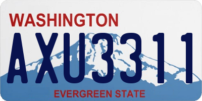 WA license plate AXU3311