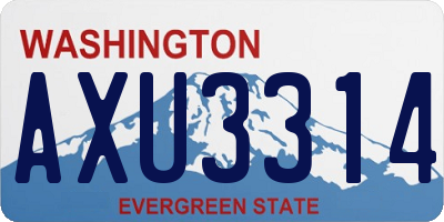 WA license plate AXU3314