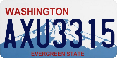 WA license plate AXU3315