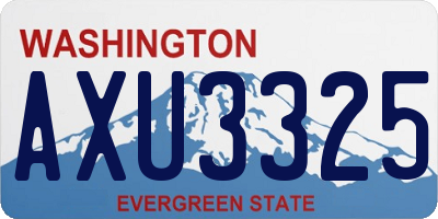 WA license plate AXU3325