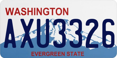 WA license plate AXU3326