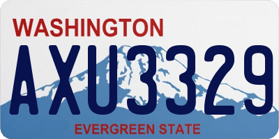 WA license plate AXU3329