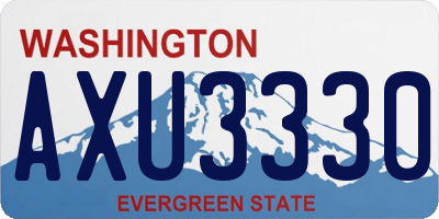 WA license plate AXU3330