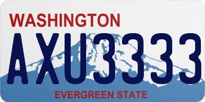 WA license plate AXU3333