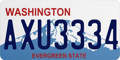WA license plate AXU3334
