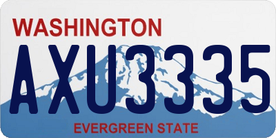 WA license plate AXU3335