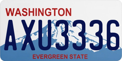 WA license plate AXU3336
