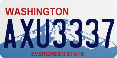 WA license plate AXU3337