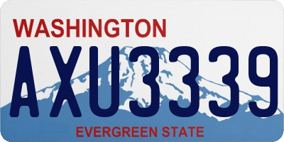 WA license plate AXU3339