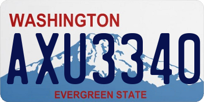 WA license plate AXU3340