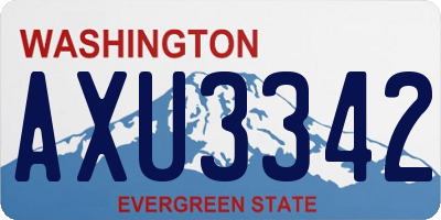 WA license plate AXU3342