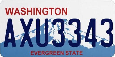 WA license plate AXU3343